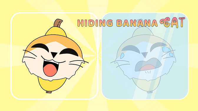 Hiding Banana Cat